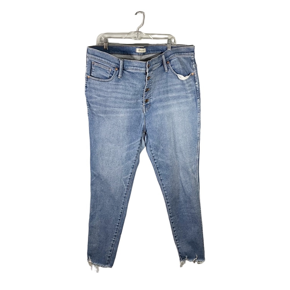 Madewell Button Fly 10” High Rise Skinny Raw Hem Distressed Casual Jeans 36T